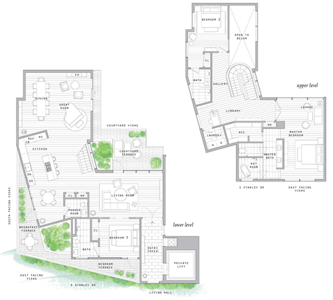 Floor plan for 3 beds, 3.5 baths, 2866 sqft